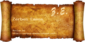 Zerbes Emese névjegykártya
